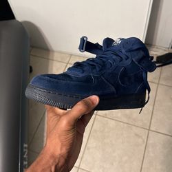Blue Suede Af1 Mid 
