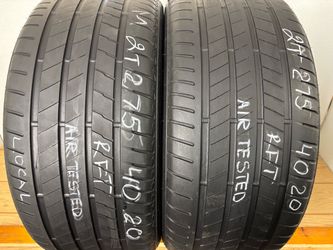 2 tires 275 40 20 Bridgestone Alenza 001 Run flat no repairs