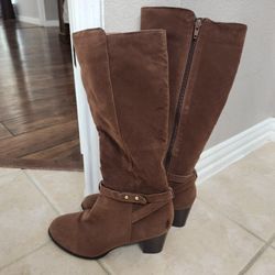 Brown Suede Tall Boots Size 10