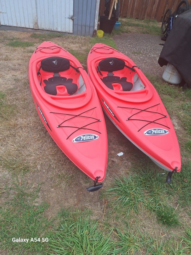 Two Pelican Kayaks 160 Each 10 Feet Long