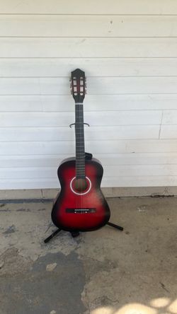 Red Burst Classical Acoustic Guitar