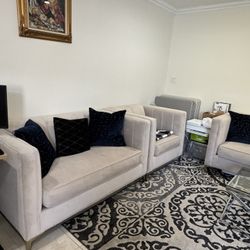 3-Piece Sofa Set – Brand New Cushions – Excellent Condition