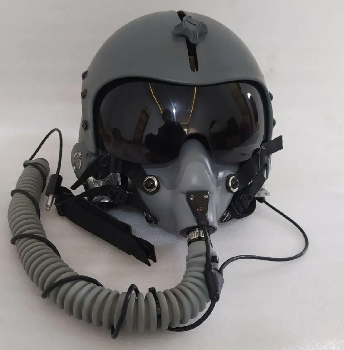 HGU-33 FIGHTER PILOT HELMET GREY WITH MBU-12 OXYGEN MASK (REPLICA)+Exclusive Bag