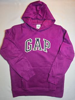 GAP Logo Fleece Pullover Hoodie Purple