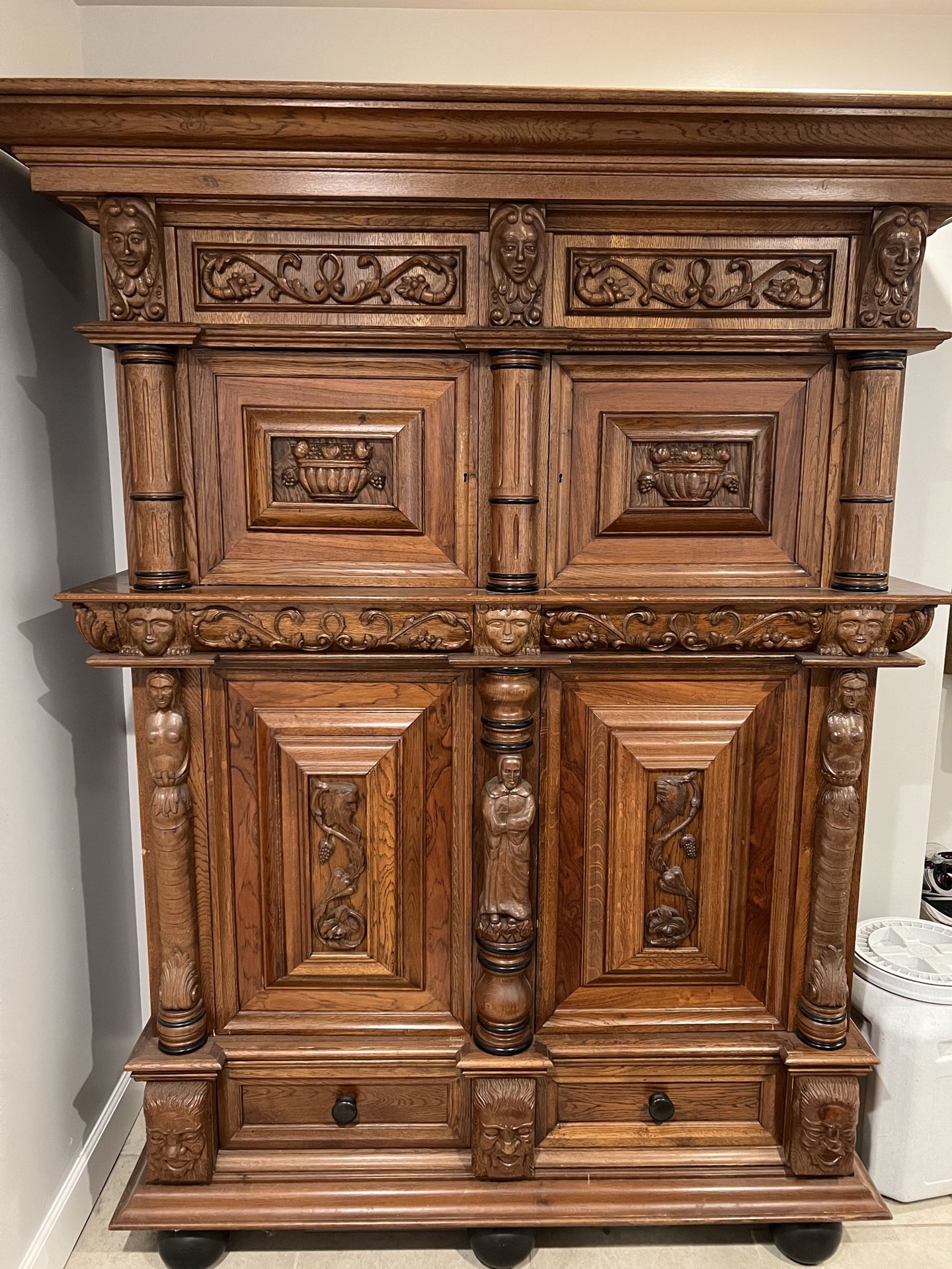 Antique Belgian Wooden Armoire 