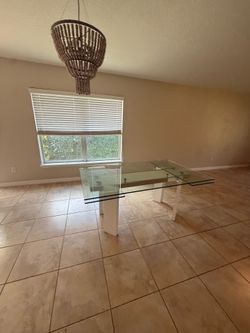 Glass dining table
