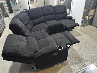 Fabric Sectional Sofa Reclining In Black BRAND NEW $699