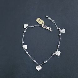 18k White Gold Anklet 9.5 Inch