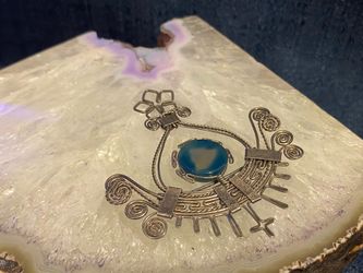 Vintage Sterling wire Peruvian brooch