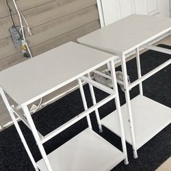 2 White End Tables