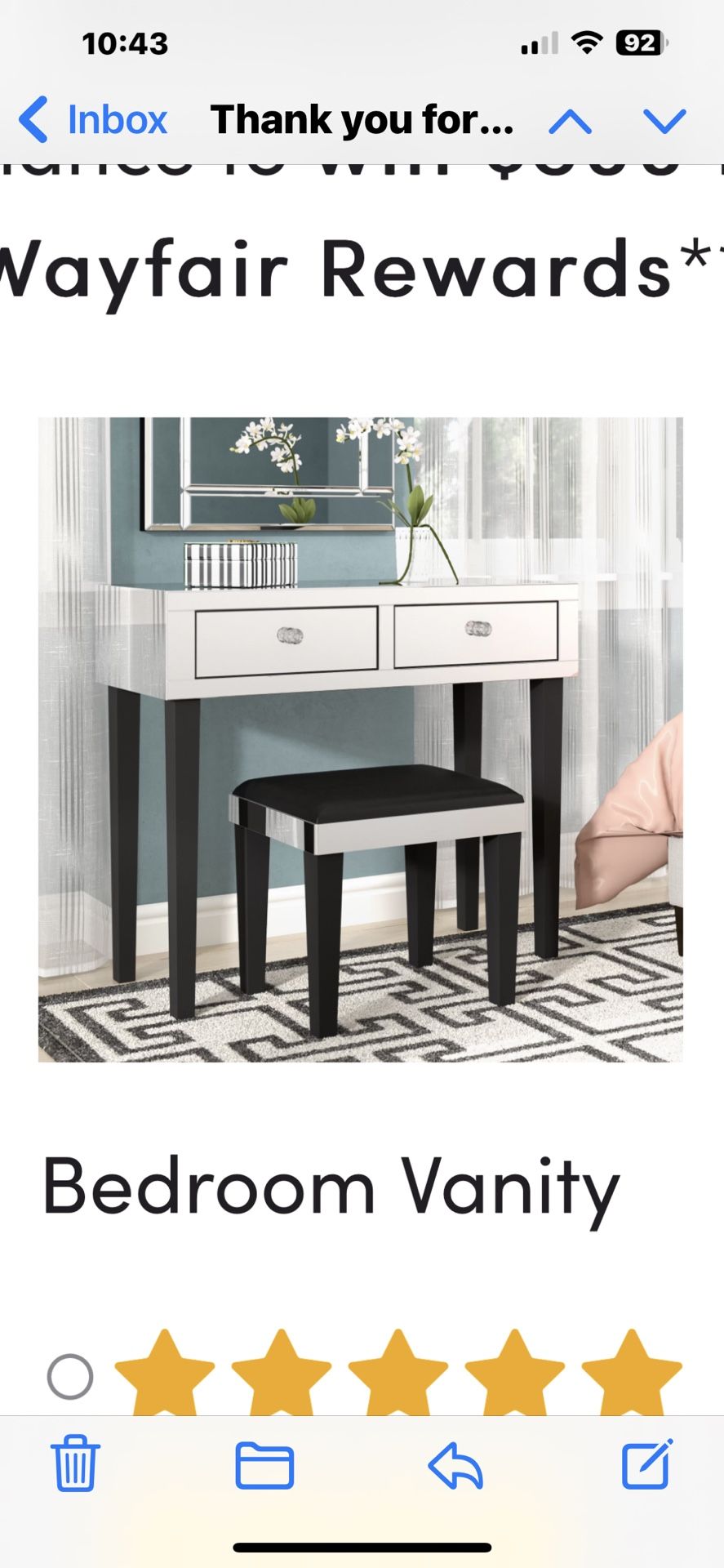 Amaris Mirrored 2 Drawers Corner Makeup Vanity Table