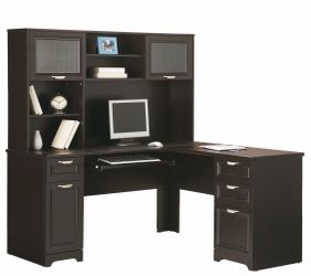 L-Shaped Office Desk with brand new Hutch
