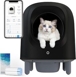 Petree Self-Cleaning Cat Litter Box with Wi-Fi Enabled, App Monitoring, Exceptional Safety – Elevat