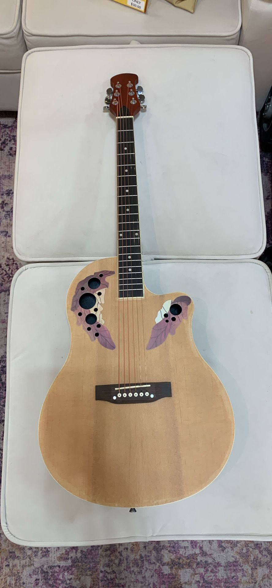 Glarry 41 Inch Cutaway Spruce Panel Ballad Acoustic Guitar Burlywood Styled after Ovation