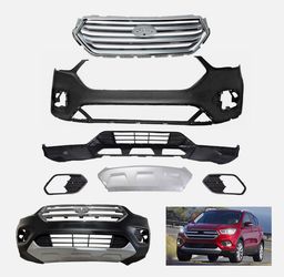For 2017-2019 Ford Escape Complete Front Bumper Grille Set Without Fog Light