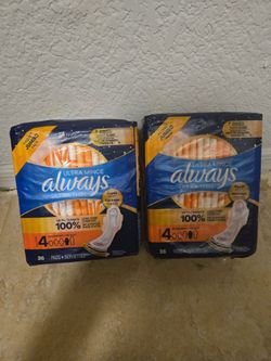 Always Ultra Thin Overnight pads size 4.