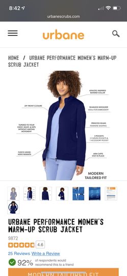 Urbane performance store scrub jacket