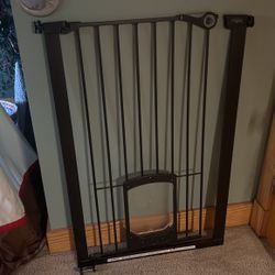 Extra Tall pet gate With Dog Door