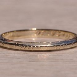 Ladies Antique Alfred Humbert Engraved Wedding Band Circa 11/26/1930