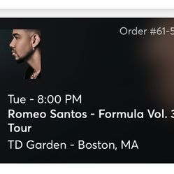 Romeo Santos Tickets-TD Garden Boston (Nov 7)