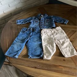 12 Month Hurley Jeans , 12 Month Wonder kids Jean Jacket , Oshkosh 12 Month Ran Jeans 