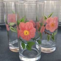 Set of 3 Franciscan rose tumblers