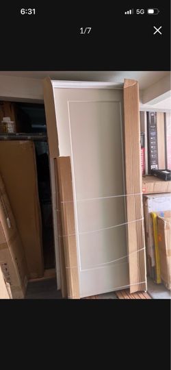 Masonite 30 in. × 80 in. 1 Panel Right-Handed Primed Composite Hollow Core Single Prehung Interior Door 4-9/16 in. Flat Jamb