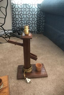 Mahogany pump lamp