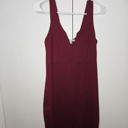 Burgundy Bodycon Mini Dress 
