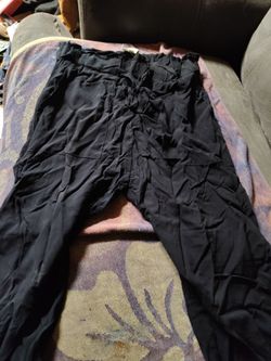 Black Ruffle Wide-Leg Pants