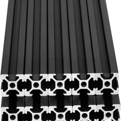 IXGNIJ 10pcs 2000mm T Slot 2020 Aluminum Extrusion European Standard Anodized Linear Rail for 3D Printer Parts and CNC DIY Black(78.7'') 