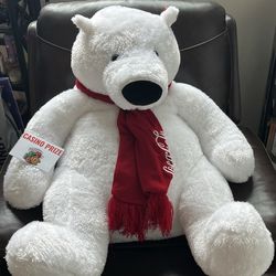 Large coca-cola polar bear stuffed animal