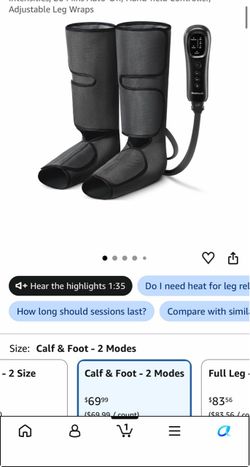 New Nekteck Leg Compression Massager for Circulation and Relaxation FSA Eligible HSA Foot and Calf Massage, 2 Modes, 3 Intensities, 20 Mins Auto-Off, 