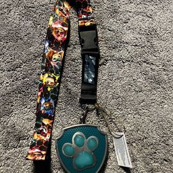 PAW Patrol badge and lanyard set.