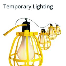McGill 2(contact info removed) String-O-Lights,100ft Temporary Lighting String with 10 Lamp Sockets and Guarda