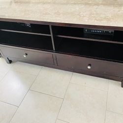 Marble top TV stand 61 inches wide 28 inches tall