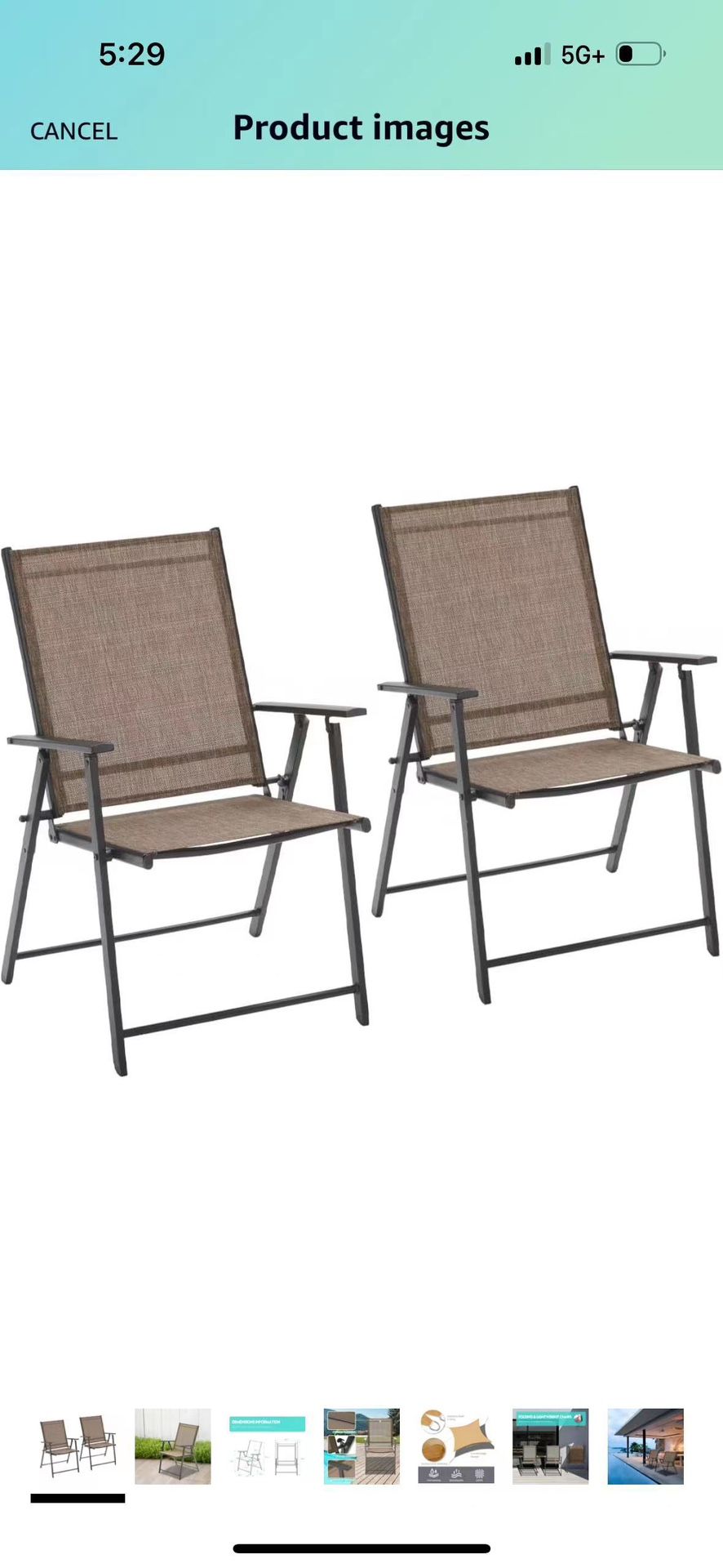 Patio Chairs Set of 2, Outdoor Patio Dining Chairs for Lawn Garden Deck Backyard Porch, Brown