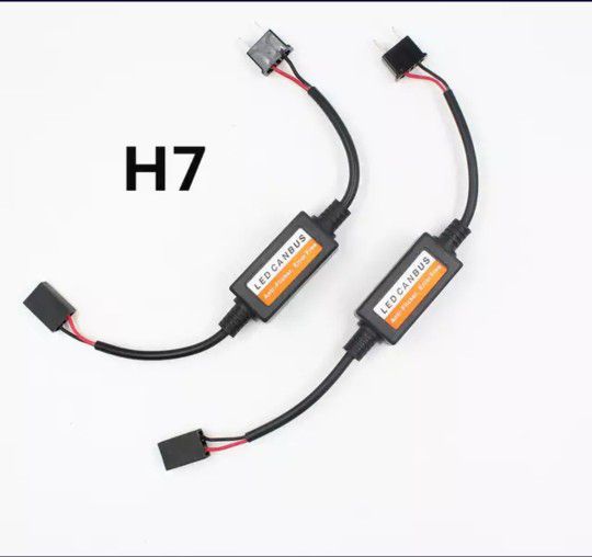2pcs H7 Canbus Headlight Error Decoder Anti Flicker Adapter Led