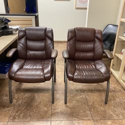 2 Leather Office Chairs 