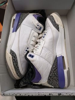 Air Jordan 3 White Purple Elephant Print