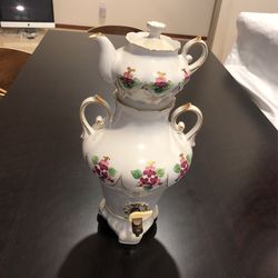 New Floral  Ukrainian Porcelain Samovar With  Kettle