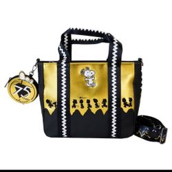 Loungefly Peanuts 75th Anniversary Tote Bag And Coin Purse