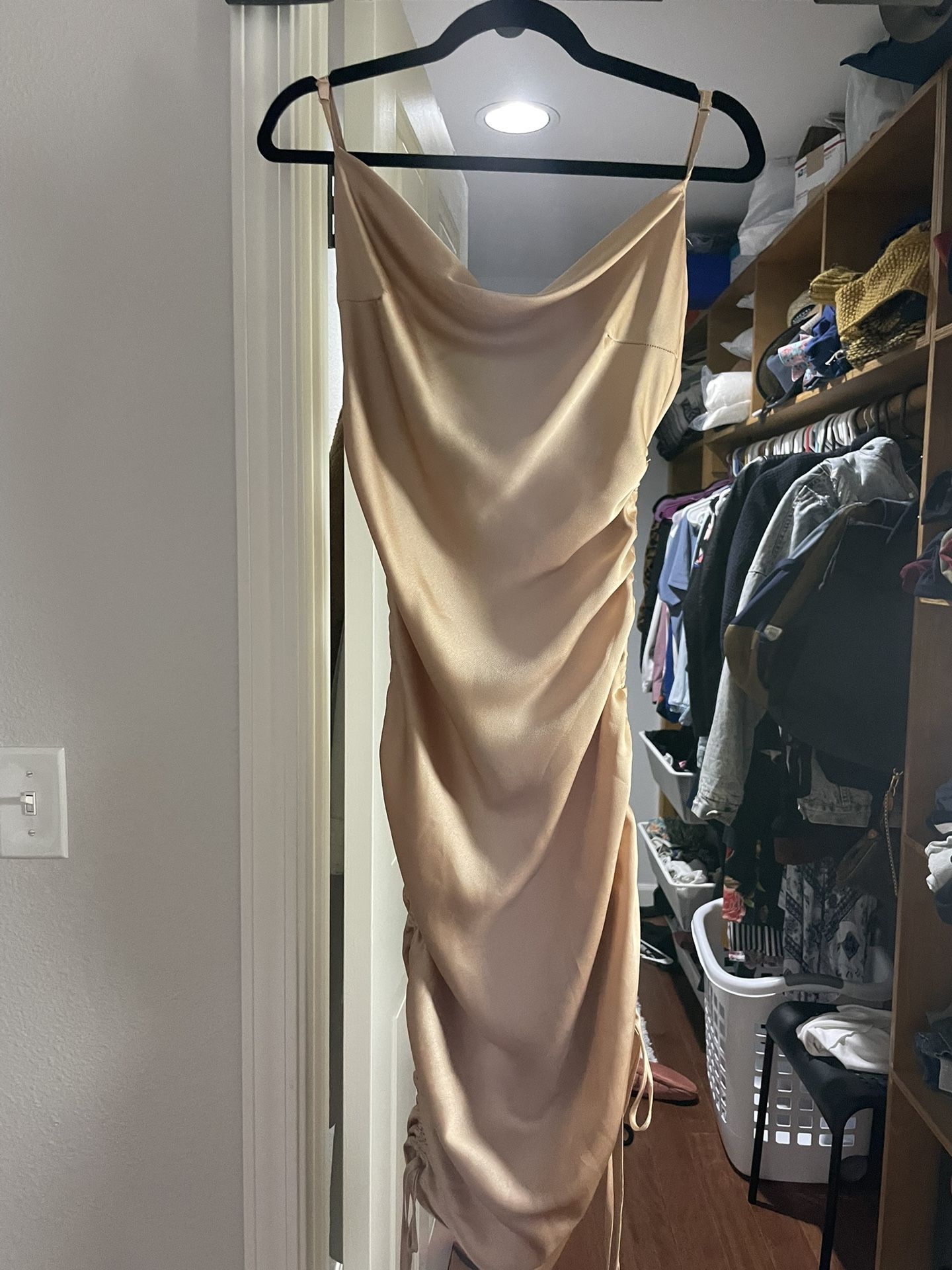 Gold Satin Dress - Small