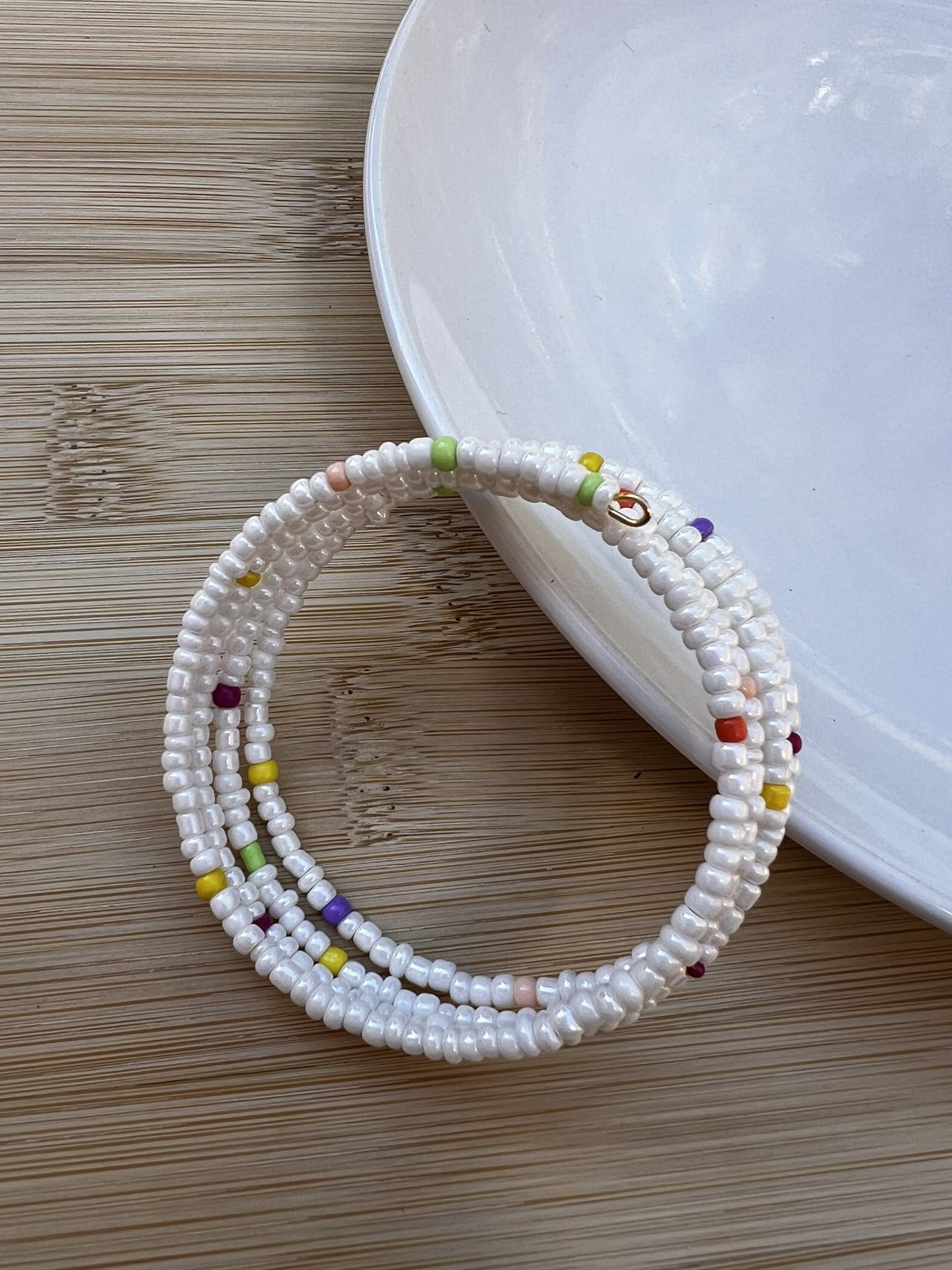 Millet beads multi-loop bracelet