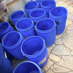 Food Grade 15 gallon blue plastic drum with Lid