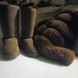 Fur Coat with Boots To Match 