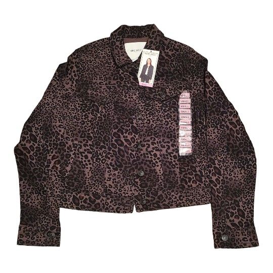 Womens Small nine west Sarah button up lightweight stretch denim jacket wild one