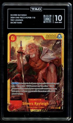 SILVERS RAYLEIGH 2024 ONE PIECE #OP08-118 TWO LEGENDS SECRET RARE