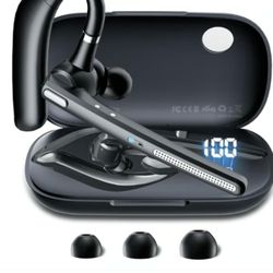 Bluetooth Headset V5.3, Wireless Earpiece with 500mAh Charging Case Hand-Free He