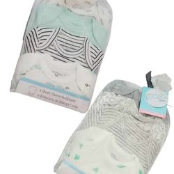 2 New 4PC Carter's Precious Firsts Short-Sleeve Bodysuits 8 Preemie & Newborn Onesies Baby Boy Girl